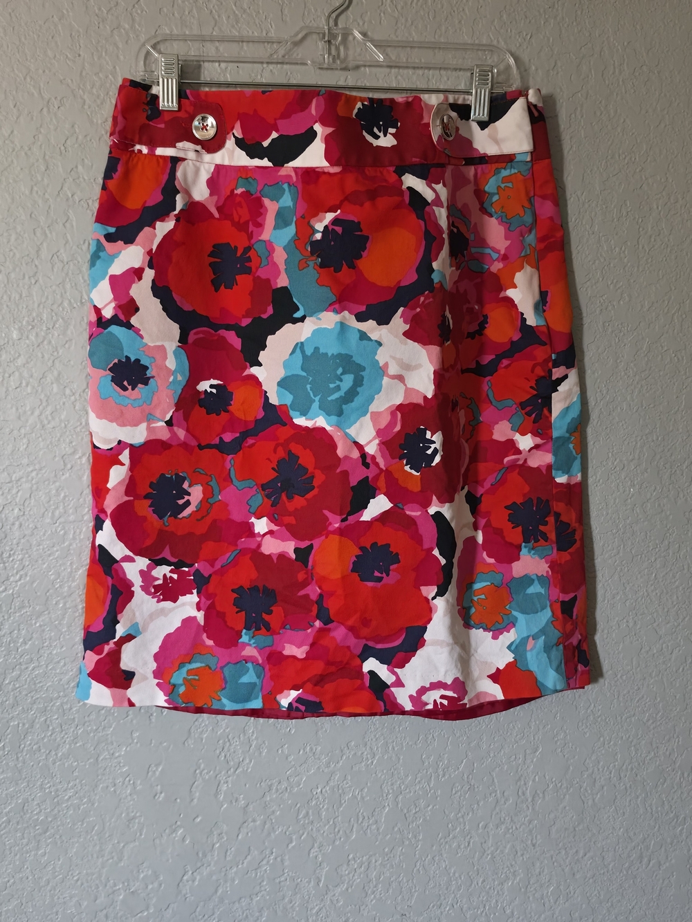 Rafaella Bold Floral Mini Skirt in Red, Pink & Turquoise
